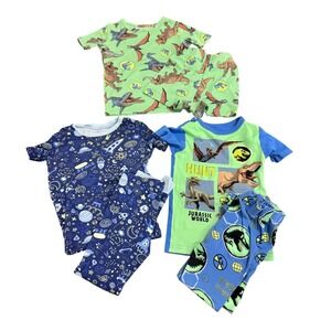 Boys Pajama Bundle Size 5/6 Dinosaur Space Jurassic World PJ Sets Lot
